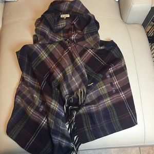 Ladies democracy size large plaid hooded vest